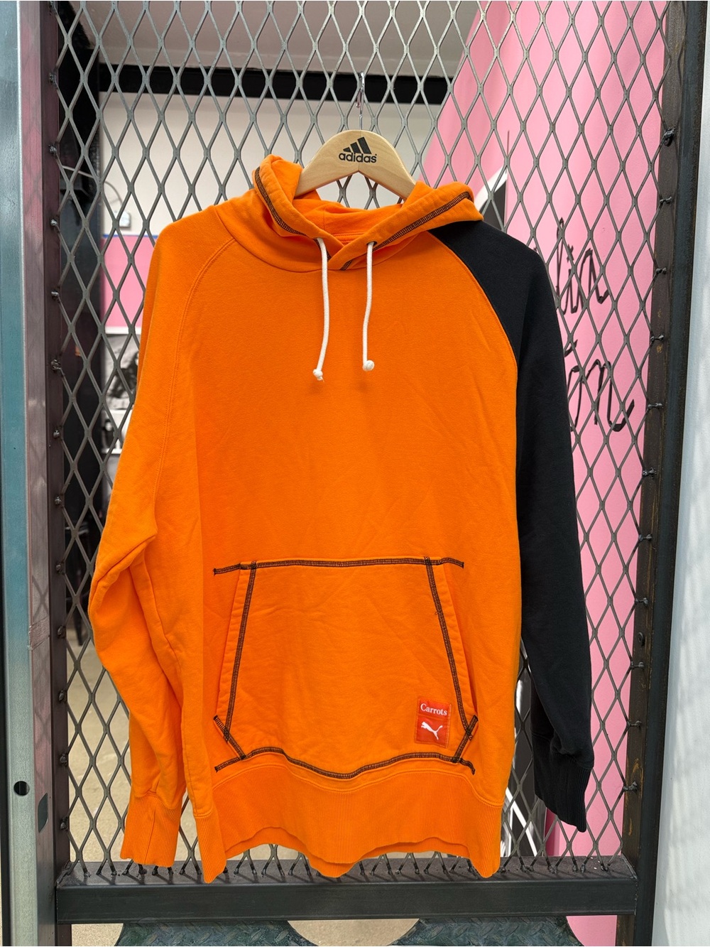 Puma x Carrots Orange Hoodie with Black Sleeve and White Drawcords